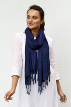 Load image into Gallery viewer, Natural Indigo Cotton x Silk Stole - Creative Bee